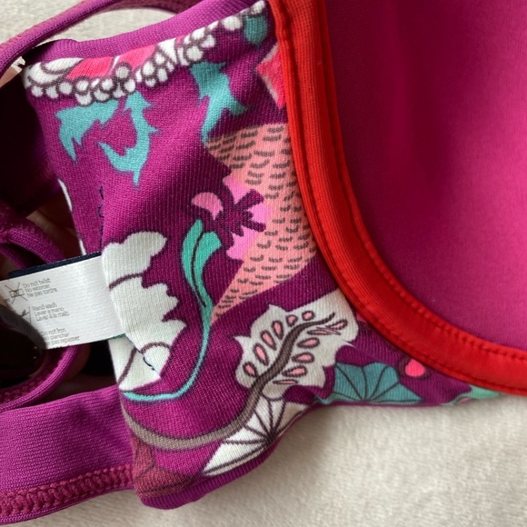 Maaji Underwire Reversible Bikini Top L | Fuchsia & Floral | Push-Up Swim Top - Picture 6 of 11